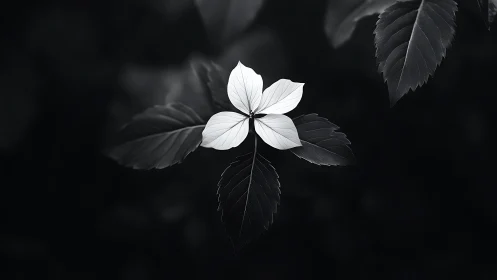 Monochrome flower study with luminous central petals.