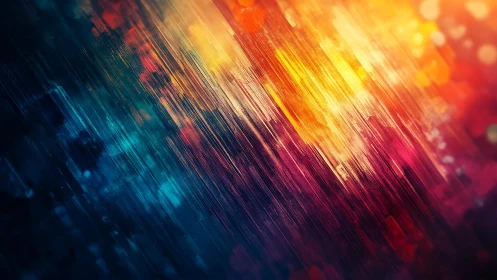 Vibrant Abstract Brush Strokes with Warm and Cool Color Blends.