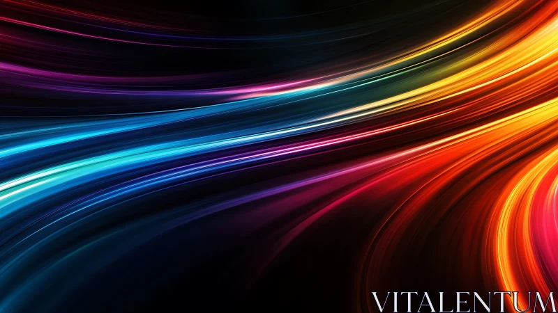 Rivers of neon light sweeping through a midnight sky.