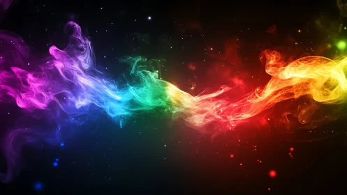 Color-swirled nebula ribbon dances across the silent void