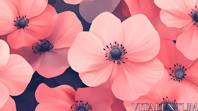 Delicate Pink Flowers Dance in Soft, Dreamy Harmony