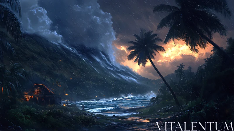 Tropical Coastal Tempest With Volumetric Atmospheric Rendering and Dynamic Lighting