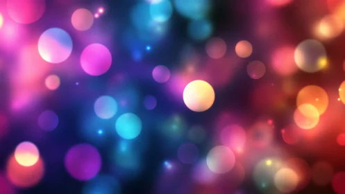 Chromatic bokeh orbs on vibrant defocused gradient field.