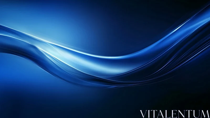 Curved luminous blue energy wave on dark gradient background