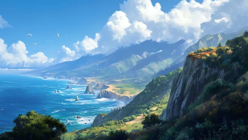 Coastal Majesty: Where Cliffs Meet Turquoise Dreams.