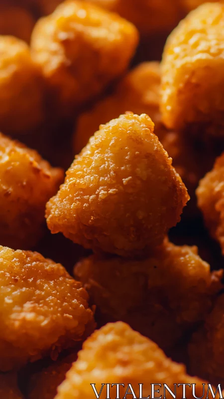 Golden Fried Dough Spheres with Caramelized Surface Gloss.