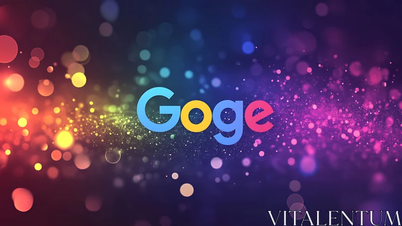 Color-sparkled &ldquo;Goge&rdquo; logo glowing in a dreamy night sky.