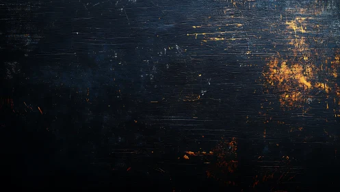 Dark textured backdrop with distressed orange highlights glowing.