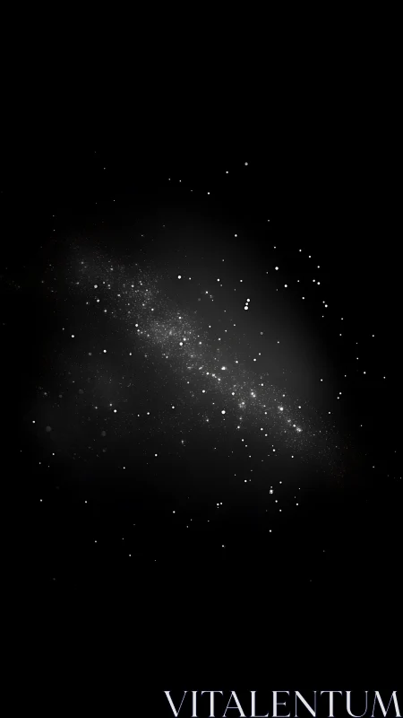 Stellar dust band emerging across deep black void.