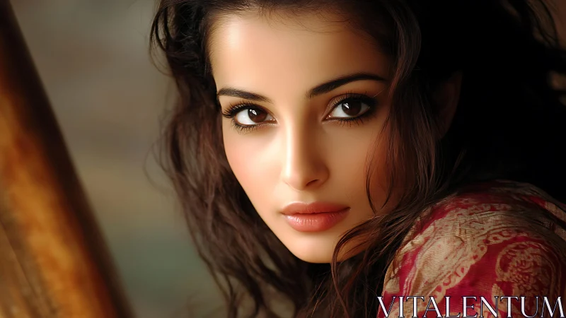 Soft-lit digital portrait captures an intense, soulful gaze