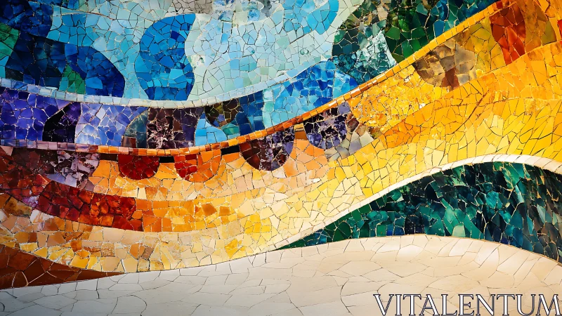 Swirling mosaic tides bend light into a fractured rainbow