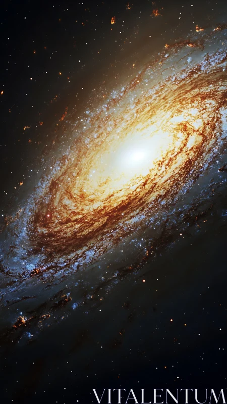 Edge-on spiral galaxy with dense yellow core and extended dust lanes