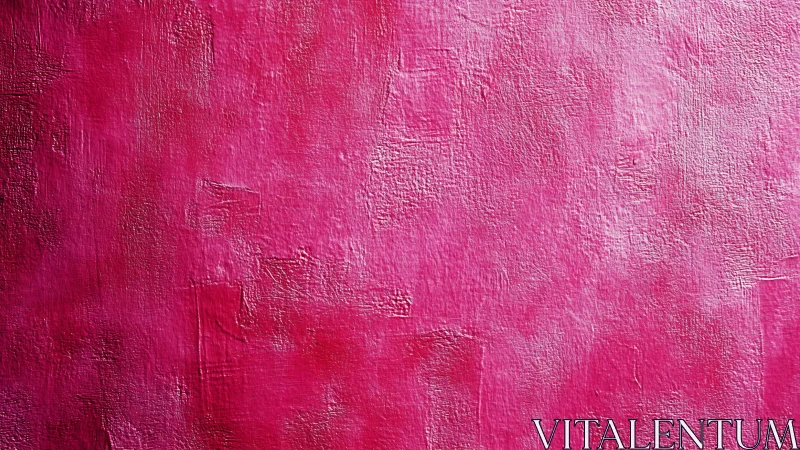 Pink painted wall surface shows textured brush and roller marks