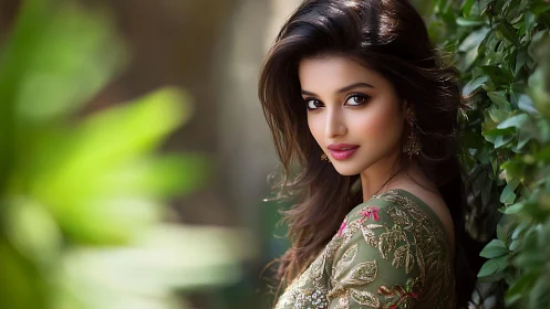 Garden light lingers on an emerald gaze in quiet bloom