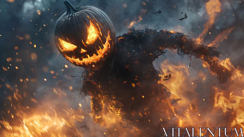 Pyrokinetic jack o lantern entity in dynamic combustion field.