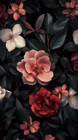 Moody Blooms Dancing Against Deep Darkness