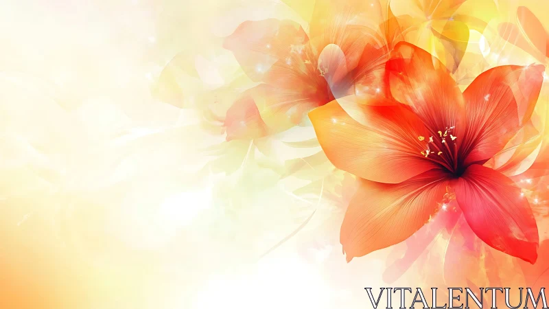 Digital rendering of stylized flowers with warm color palette.