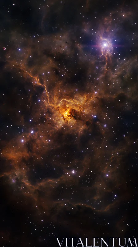 Ionized nebular cloud with dense starfield and energized filaments