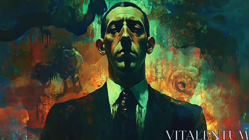 Expressionist digital portrait with eldritch atmospheric field.