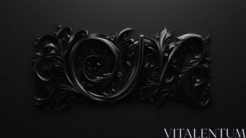 Ornamental 3D Sculptural Form with Baroque-Inspired Scrollwork.