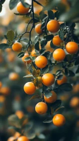 Sunlit citrus chorus hanging in a dreamy orchard hush.