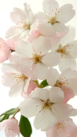 Delicate Cherry Blossoms with Golden Stamens.