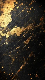 Golden Splashes on Charcoal Stone, Quiet Luxury Texture.