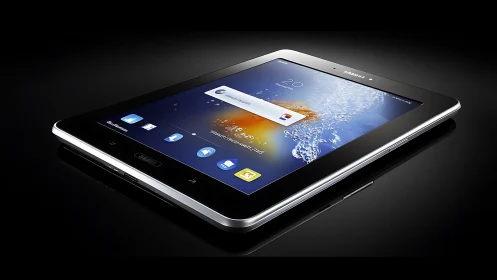 Samsung Galaxy Tablet Device Rendered in Perspective View