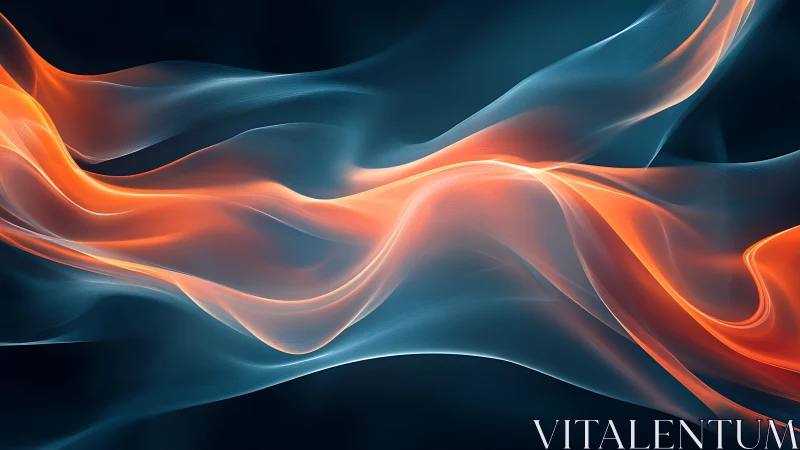 Parametric orange energy ribbons over teal spectral waves