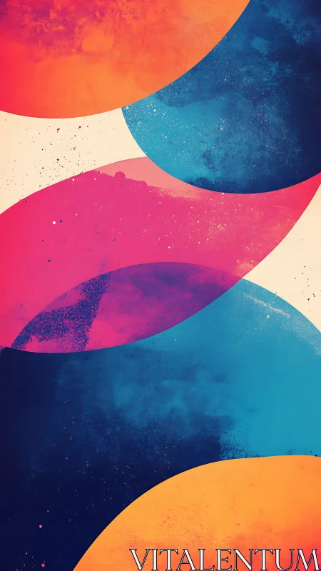 Colorful curved shapes float in a playful abstract dance