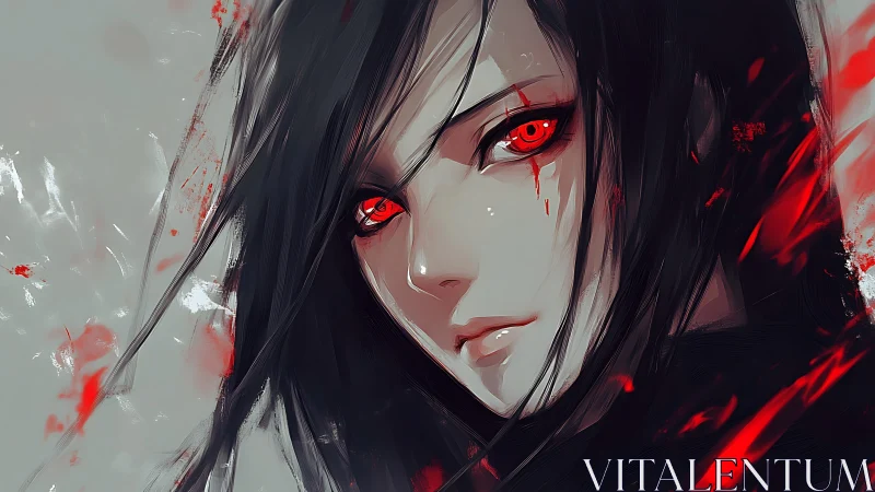 Scarlet gaze of the midnight reaper girl, calmly burning.