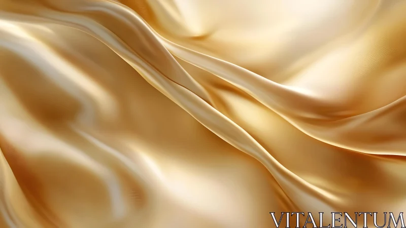Luxurious flowing golden satin fabric in soft abstract style.