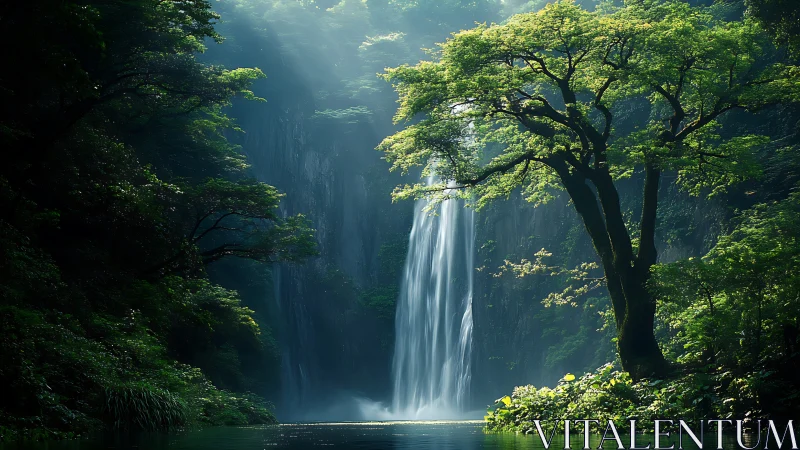 Cascading Serenity: Where Emerald Jungle Meets Luminous Waters