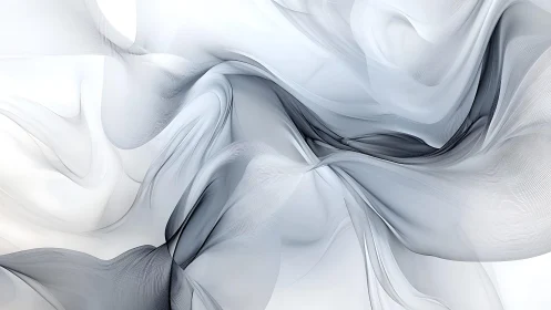 Ethereal Abstract Swirls in Monochrome Digital Art Style.
