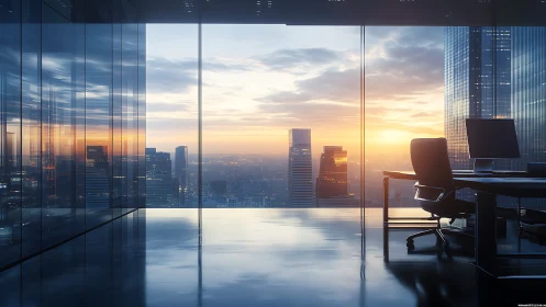Serene Sunrise Office: Where Ambition Meets Golden Hour Magic