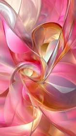 Translucent ribbon-like fractal surfaces form flowing luminous vortex