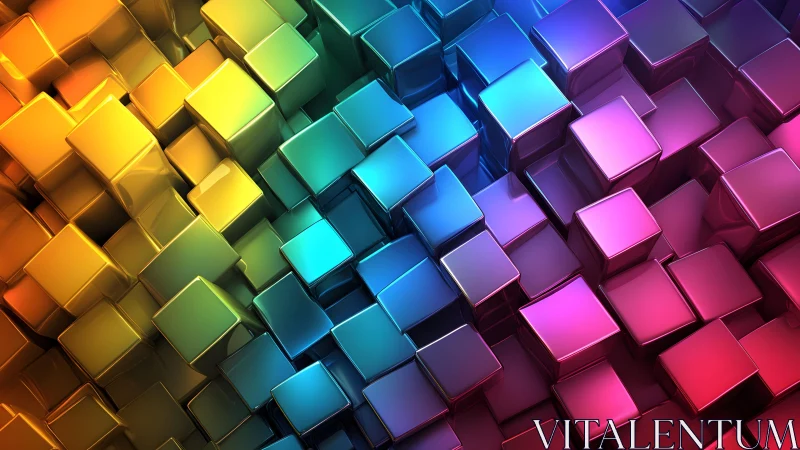 Chromatic cubes tumble forward in a prismatic metal tide