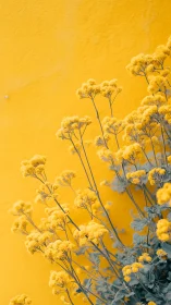 Cheerful Yellow Flowers Dance Against Vibrant Golden Sky