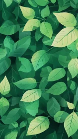 Layered green foliage pattern creates dense leafy canopy