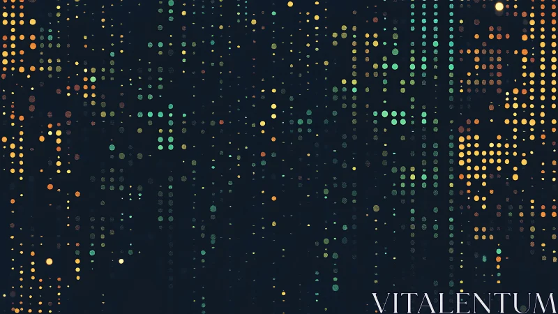 Generative data matrix with luminous bokeh dot constellations.