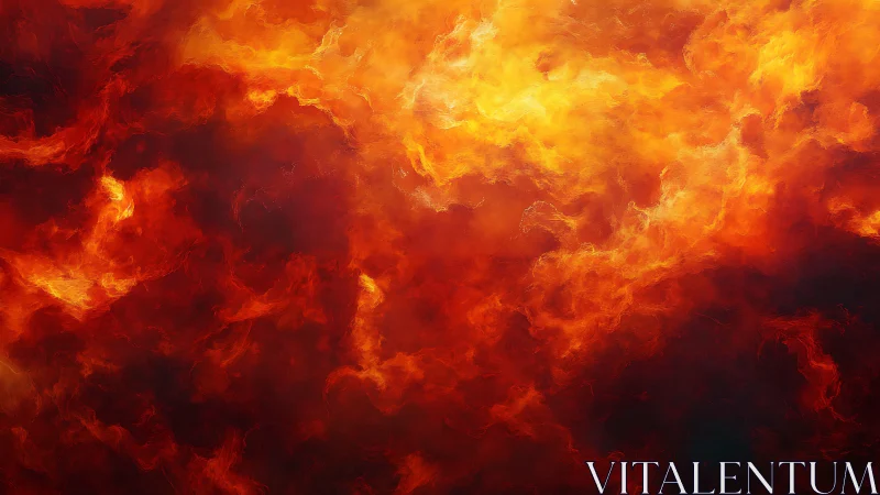 Fire and smoke abstraction with red-orange gradation.