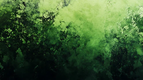 Emerald mist cascade over dark forested abstraction dream.