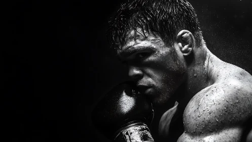 Athlete in Focus: Intense Black and White Portrait Study