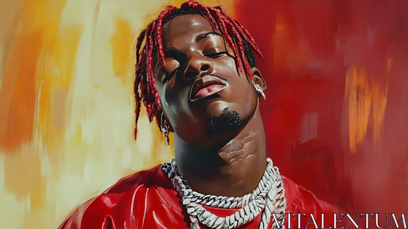 Digital portrait of hip-hop figure with high-contrast lighting