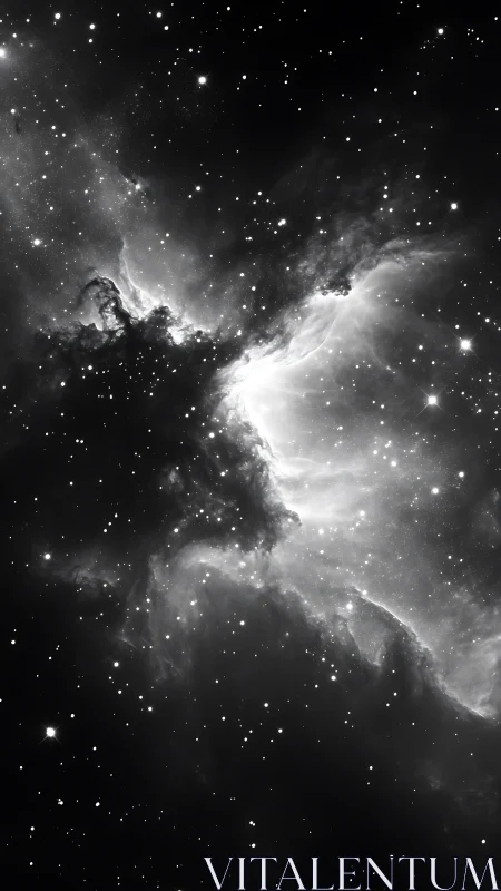 Monochrome emission nebula with dense stellar scattering field.