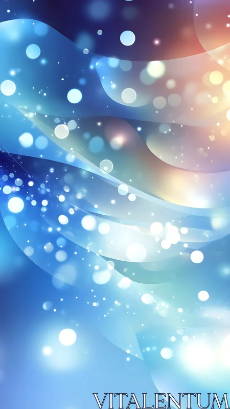 Bokeh light waves in luminous blue and amber gradient space.