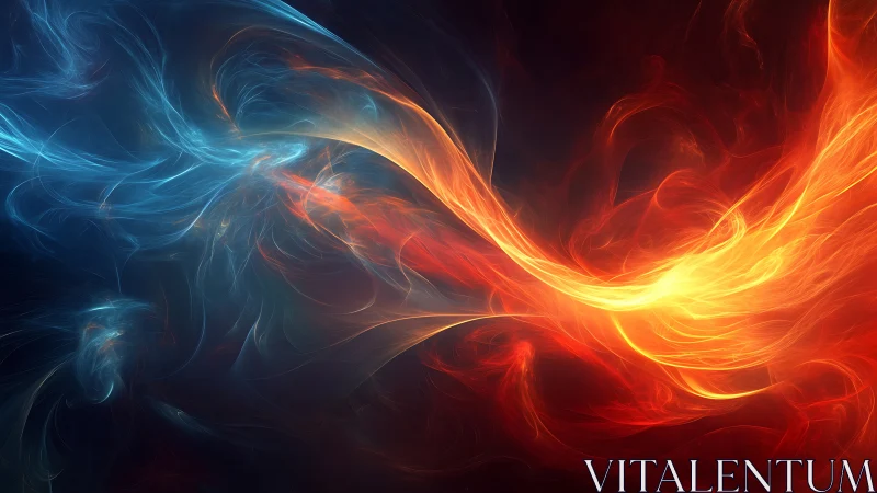 Fluid Waves Colliding: Cyan and Gold Energy Flow.