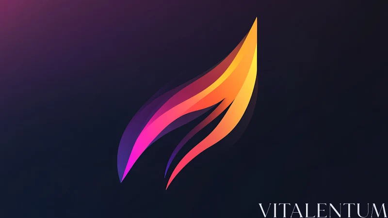 Luminous flame wing drifting through a midnight gradient.