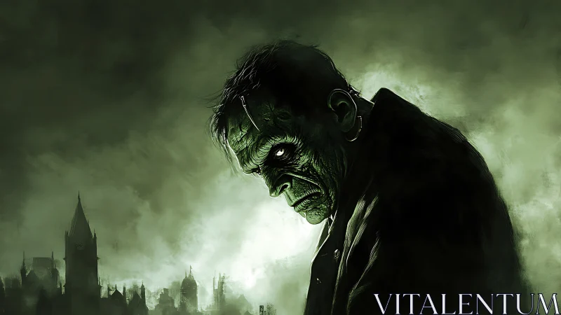 Nocturnal bio-construct amid toxic Gothic industrial skyline.