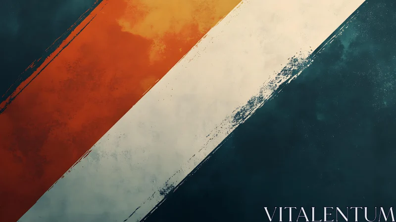 Abstract diagonal stripes in orange, white, and teal grunge style.
